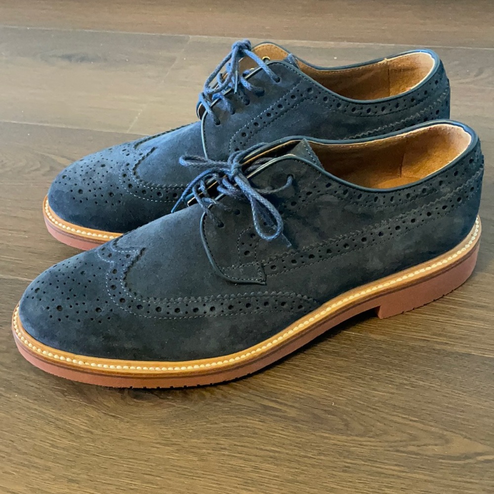 J.Crew Suede Wingtips in Navy
